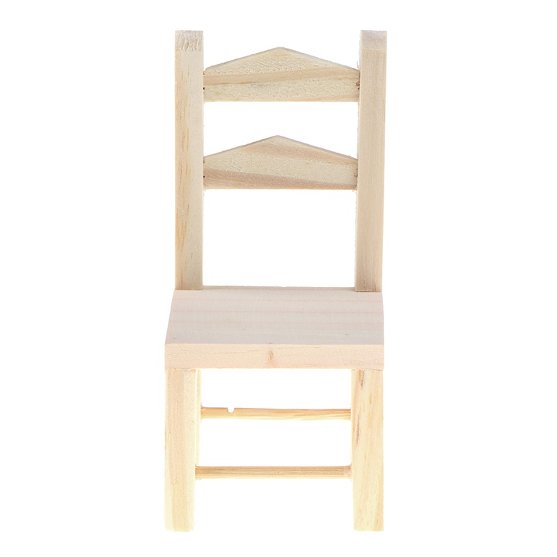 Bộ 2 Ghế Gỗ Mini Tỉ Lệ 1: 12 Trang Trí Nhà Búp Bê