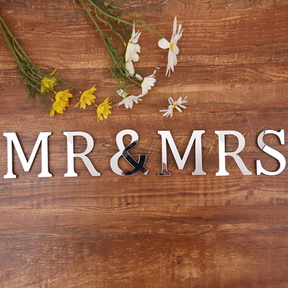 Sticker Dán Tường 3D 26 Chữ Cái Bằng Acrylic Với Họa Tiết Hình Cái Gương