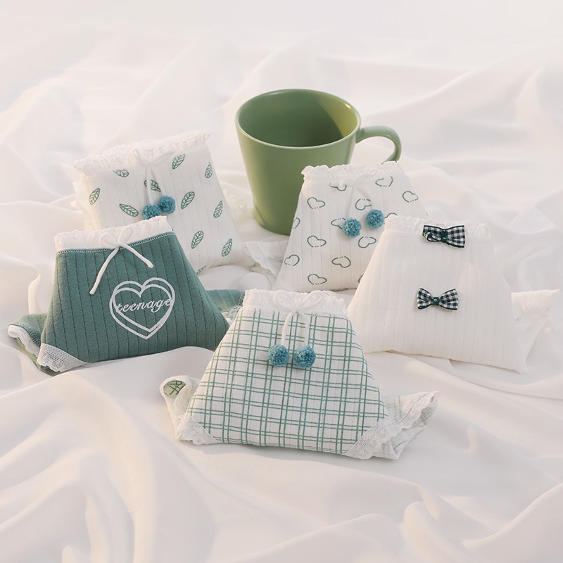 Quần Lót Cotton Lưng Vừa In Họa Tiết Xinh Xắn Theo Phong Cách Nhật Bản Dành Cho Nữ
