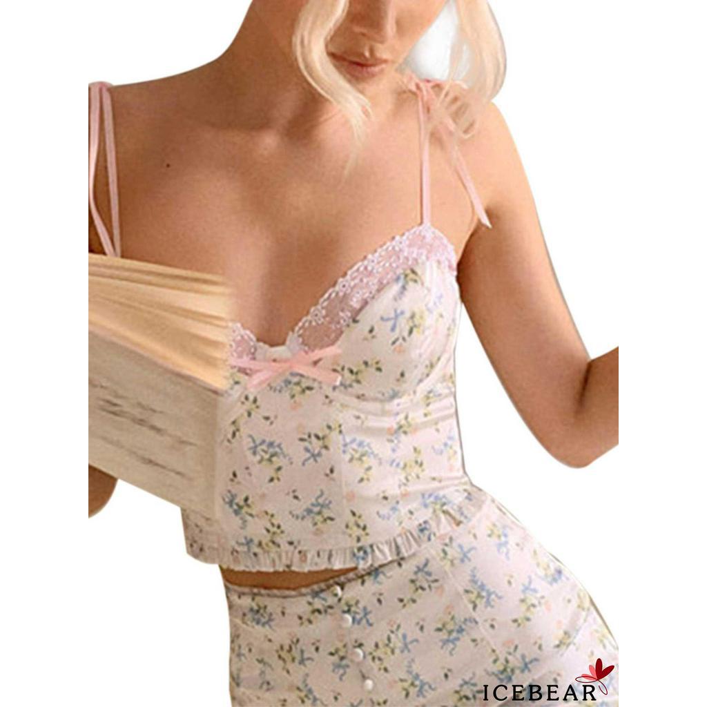 Áo Sát Nách Phối Ren Hoa Thiết Kế Ngọt Ngào Nữ Tính