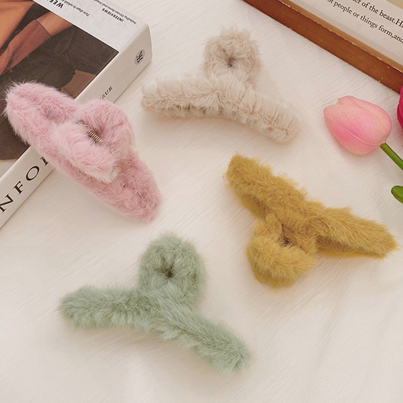 Kẹp Tóc Càng Cua Đính Lông Cá Mập Giả Thời Trang Cho Nữ