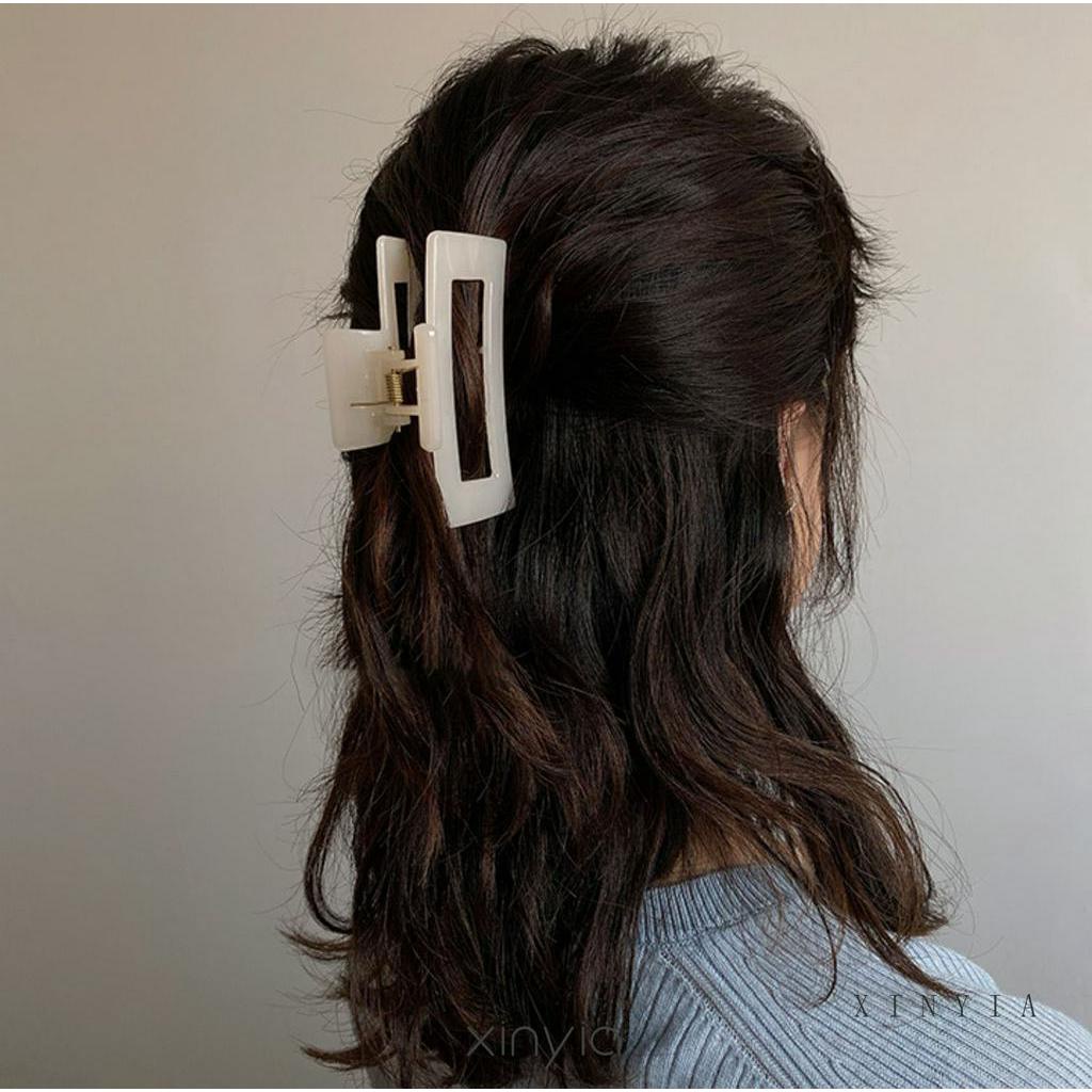 Kẹp Tóc Hình Vuông Kích Thước Lớn Đơn Giản Phong Cách Hàn Quốc