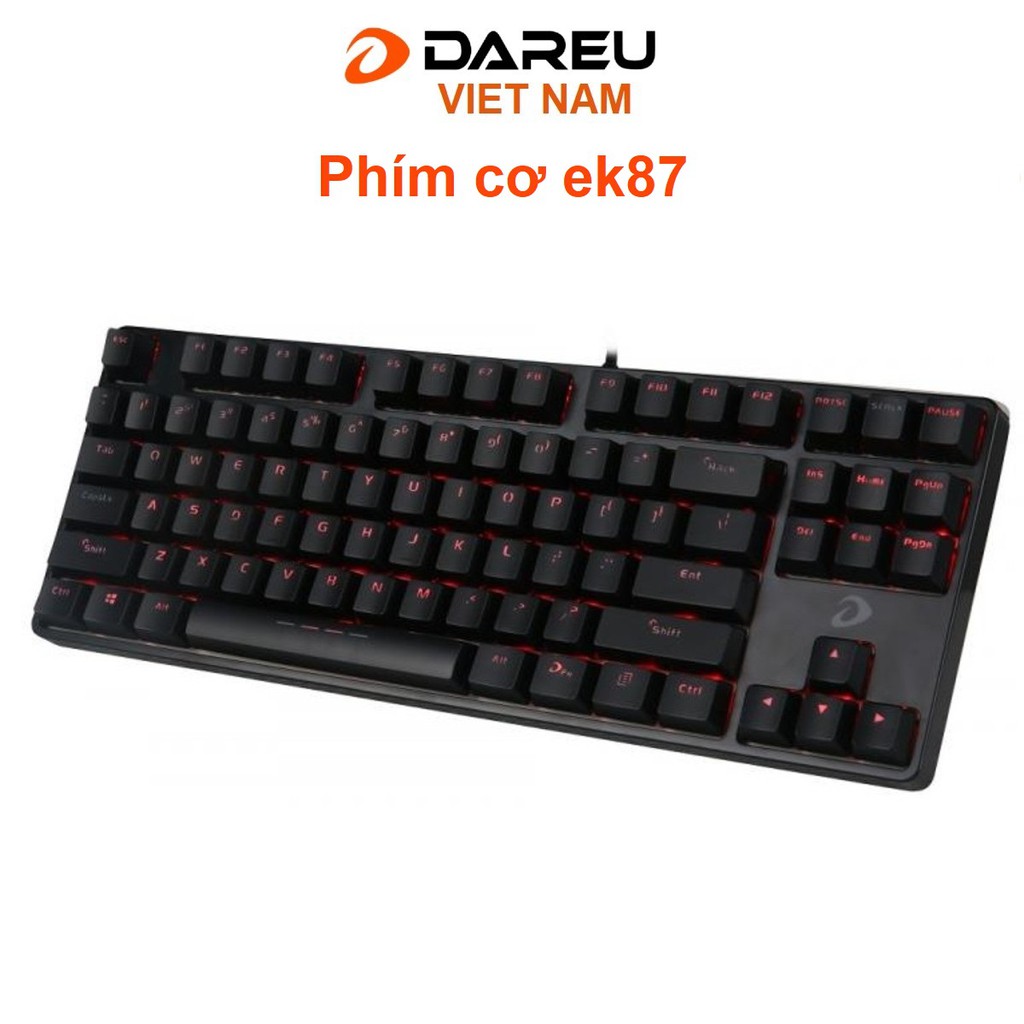 Bàn phím cơ Gaming DAREU EK87 - Black (RED Led, Blue/ Brown/ Red D switch) | BigBuy360 - bigbuy360.vn