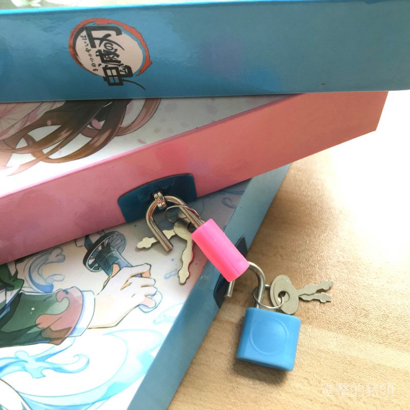 Sổ Tay Ghi Chú Nhật Ký Đầu Demon Slayer Có Khóa Rùa Tanjirou Nezuko Notepad