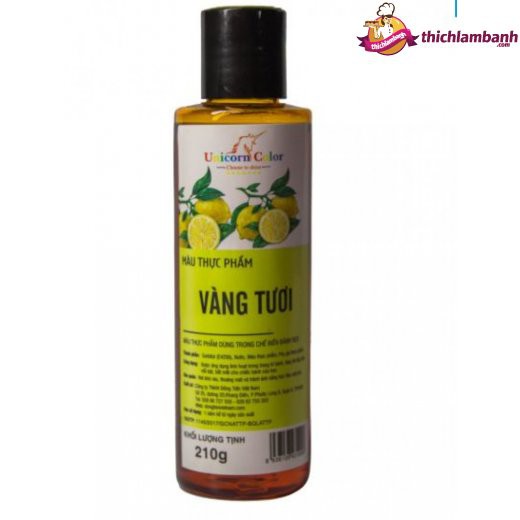 màu thực phẩm unicorn vàng tươi
