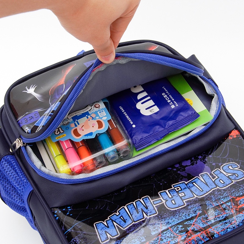 YA ZHOU LONG Balo Đi Học Cỡ Lớn Chống Thấm Nước Họa Tiết Hoạt Hình Cho Bé 3-8 Tuổi 14 Inch