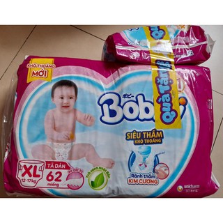 [Tặng 6 Miếng] Tã dán Bobby size XL62 siêu thấm - khô thoáng