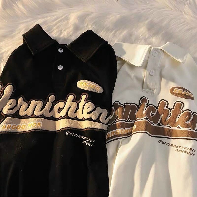 Áo Thun Polo Nam Nữ  Form Rộng Vernichtens Vải Dày Mịn Thoáng Mát Thiết Kế Thời Trang Kiểu Dáng Năng Động