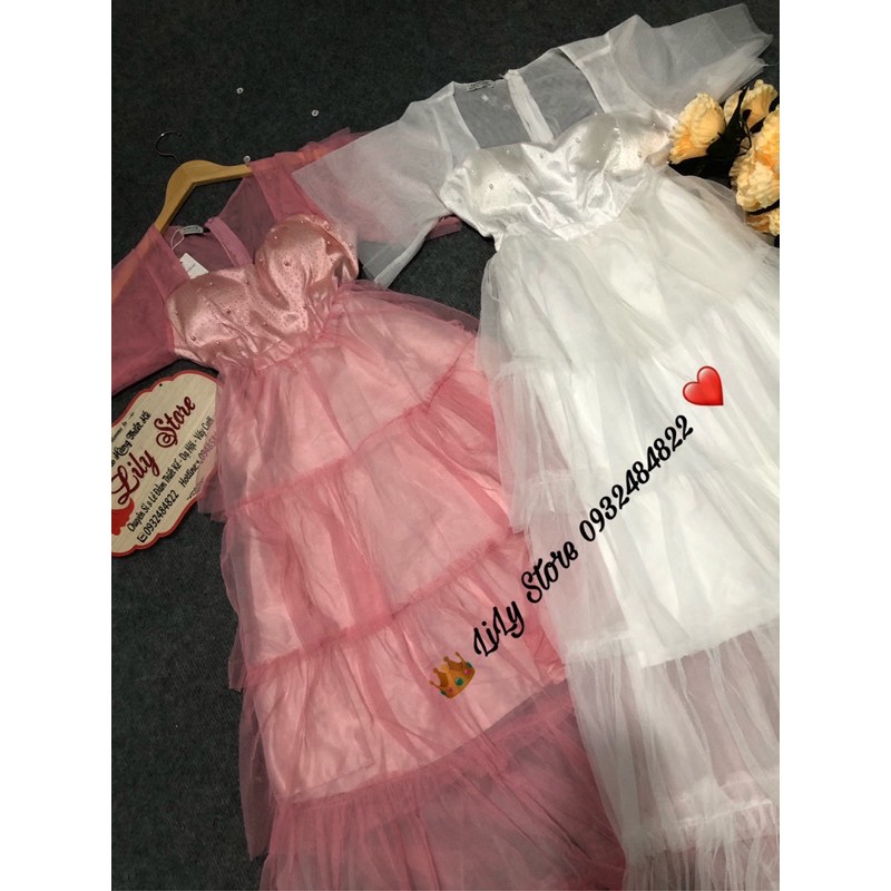 ĐẦM MAXI TAY LOE ĐINH CƯỜM ( ảnh và video thật 100000%)