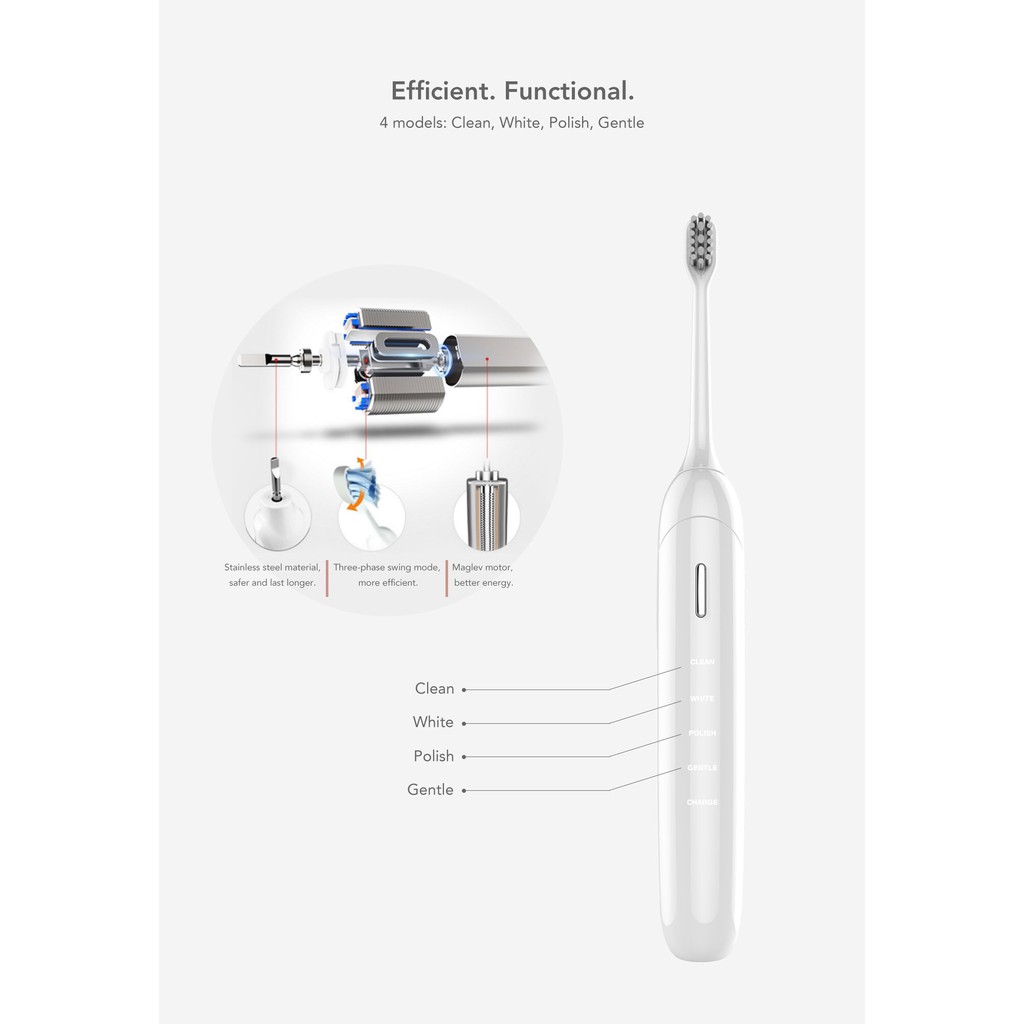 Bàn Chải Điện Thông Minh Mipow BOCALI Sonic Toothbrush - CI200-WT