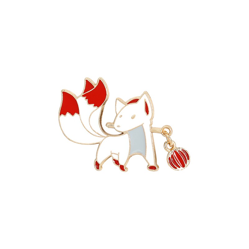 Ghim cài áo QIHE JEWELRY trang trí hình chú cáo hoạt hình dễ thương