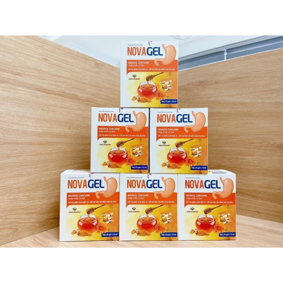 Novagel hỗ trợ giảm đau dạ dày bảo vệ niêm mạc dạ dày Nova gel Hộp 20 gói - Coastlinecare pharmacy