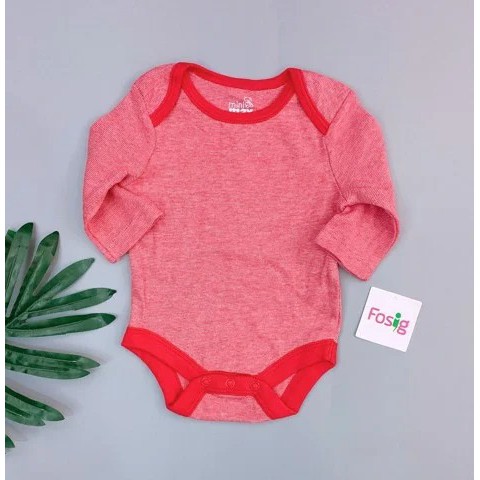 [4-5kg] Bodysuit Tay Dài Bé Trai Màu Đỏ Trắng