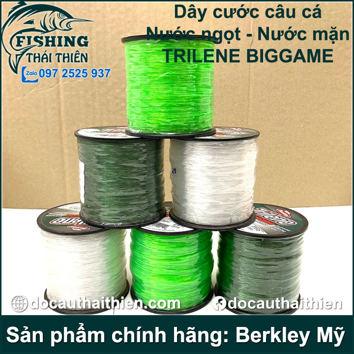 Dây cước câu cá Trilene Big Game sản phẩm chính hãng Berkley Mỹ nhiều màu sắc siêu tải cá