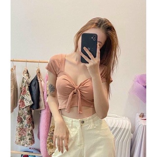 áo croptop cột nơ có mút ngực dày