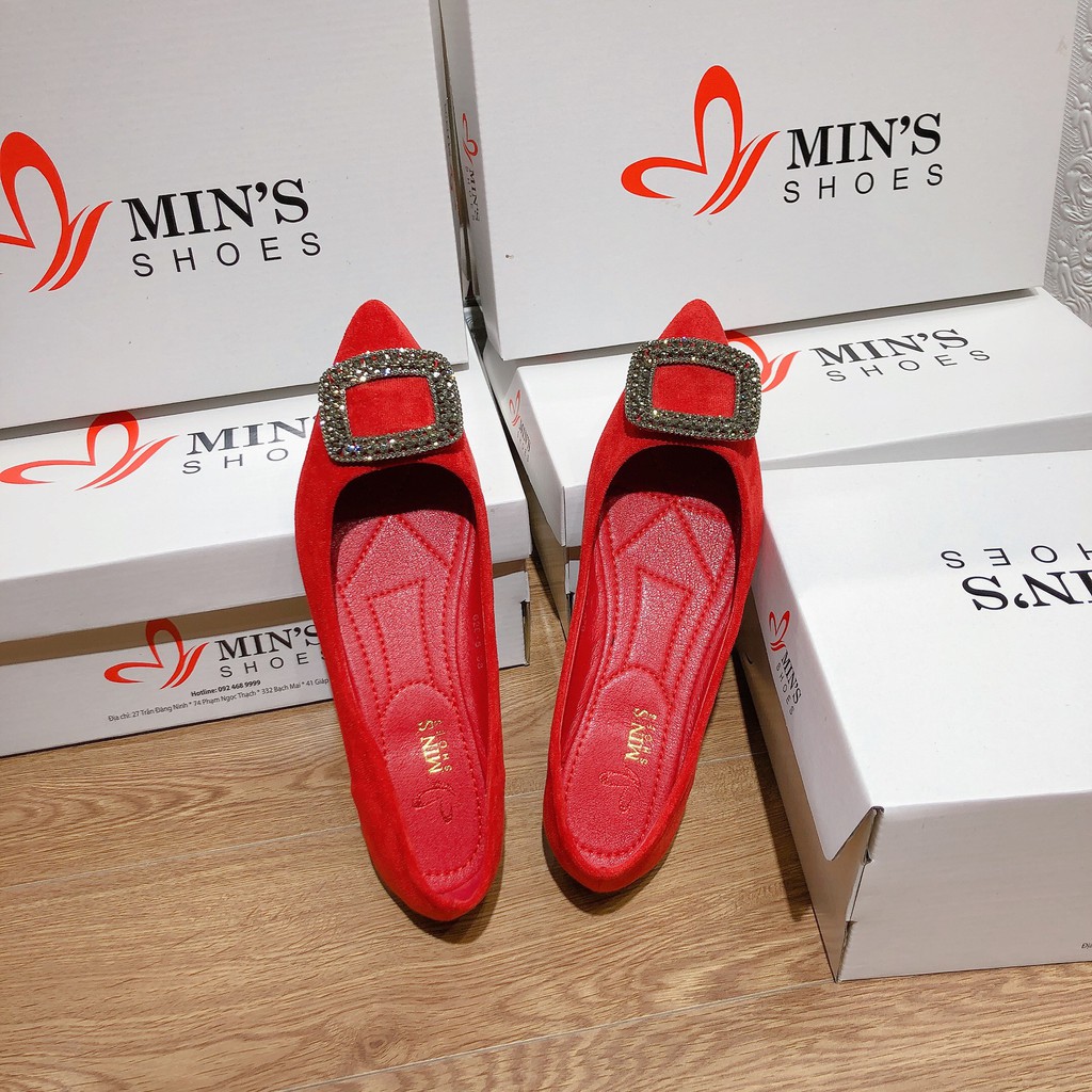 Min's Shoes - Bệt Da Thật B401 Đỏ Lộn