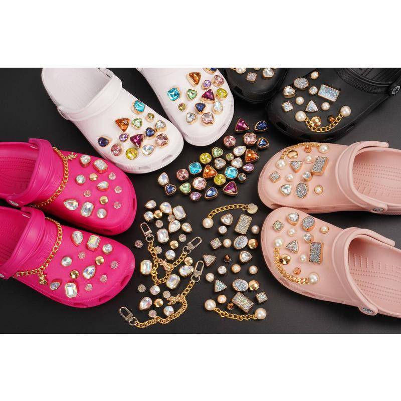 Phụ Kiện Khóa Dây Xích Kim Loại Trang Trí Giày Dép Cho Giày Dép jibz sandals