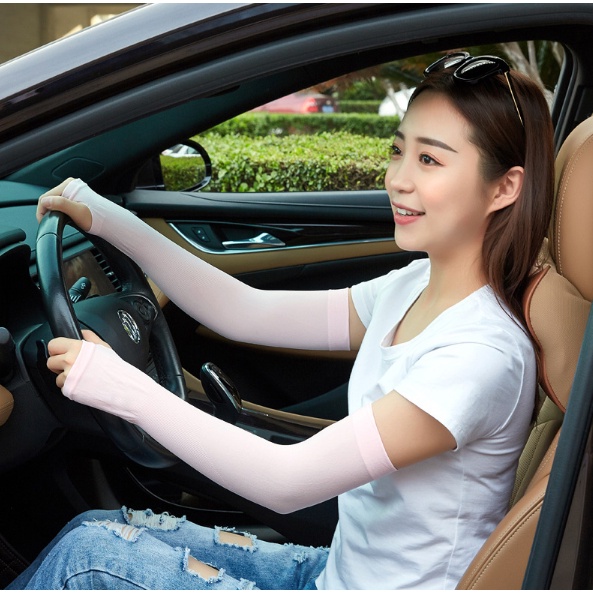 Găng tay chống nắng mùa hè băng lụa mát tay áo đi đường lái xe ngoài trời đi xe đạp nam và nữ thoáng khí