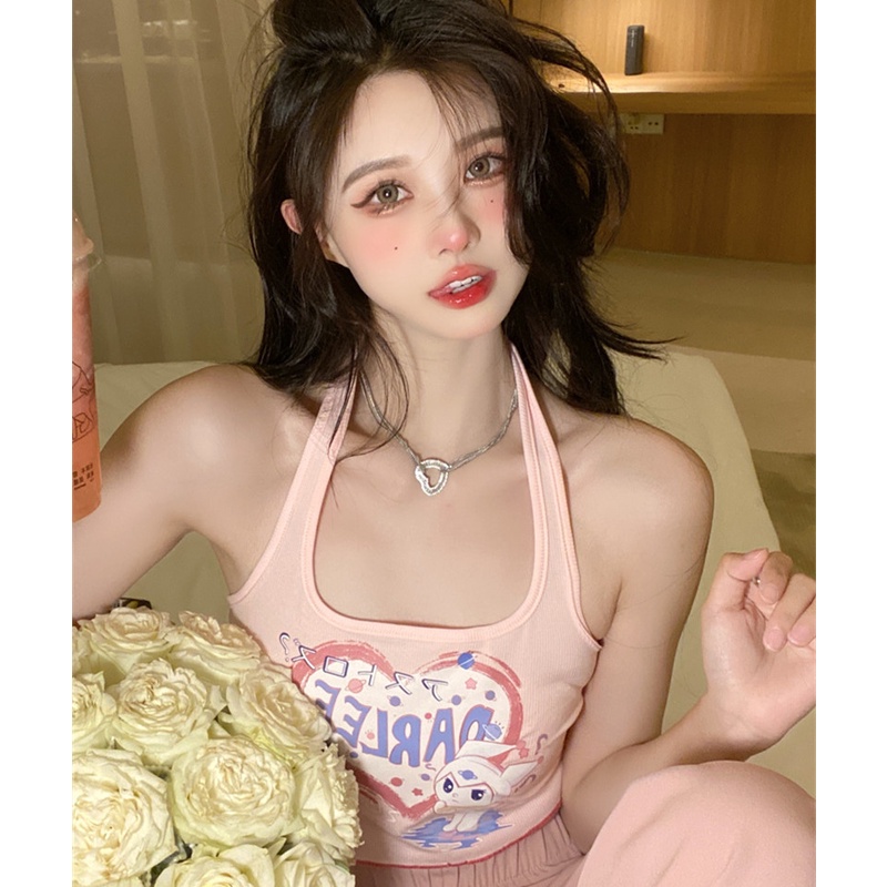 Áo Hai Dây In Họa Tiết Thời Trang Mùa Hè Dễ Phối Đồ