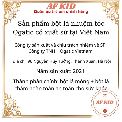 [Rẻ Vô Địch][Shopee Trợ Giá] BỘT LÁ NHUỘM TÓC OGATIC – MÀU ĐEN