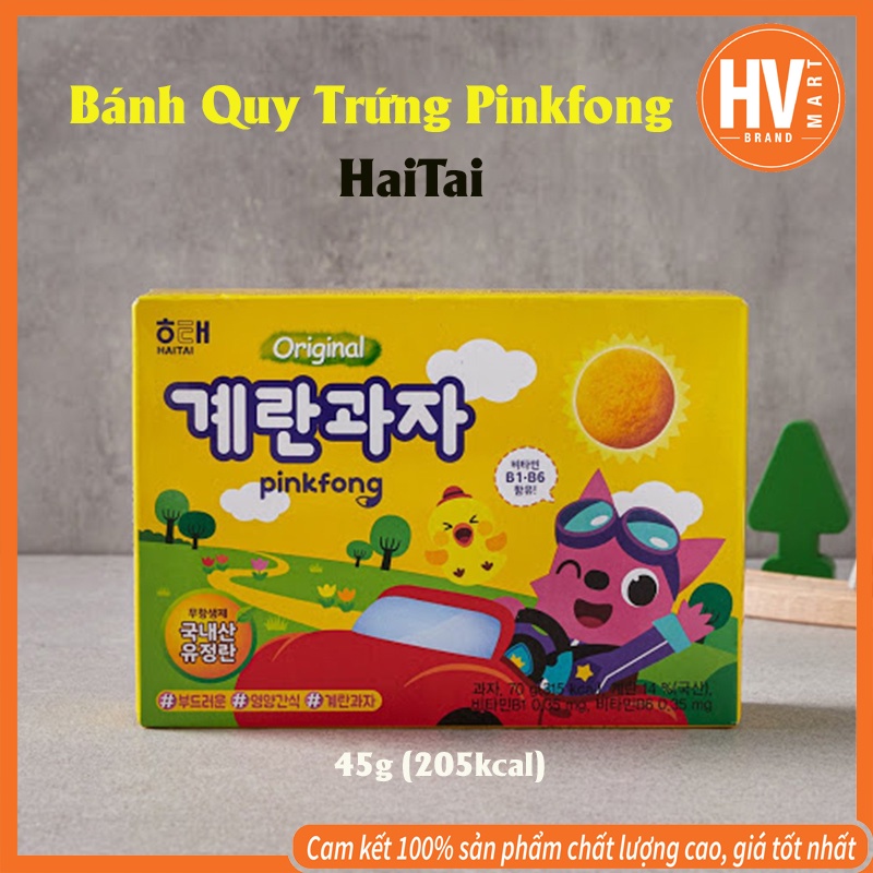 [Siêu Ngon] Bánh Quy Trứng Pinkfong Hai Tai Hàn Quốc 45g. Bánh Nhiều Dinh Dưỡng