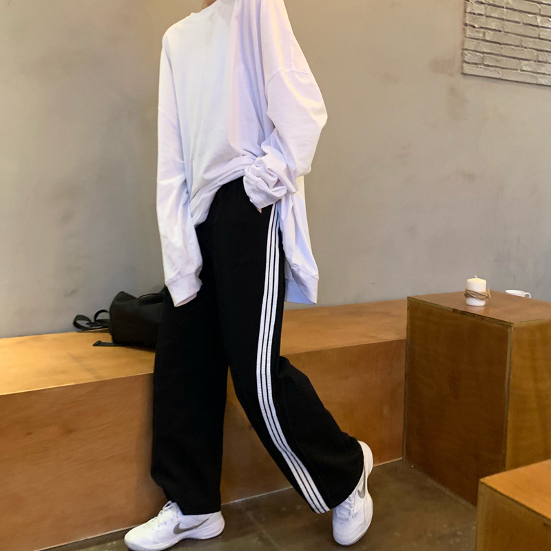 Quần dài lưng cao dáng rộng có size S-4XL thời trang năng động cá tính cho nữ