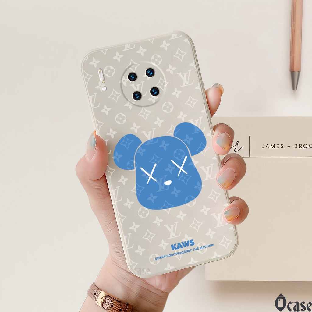 Ốp lưng Huawei Mate 30 / Mate 30 Pro in hình gấu cạnh viền vuông có bảo vệ camera