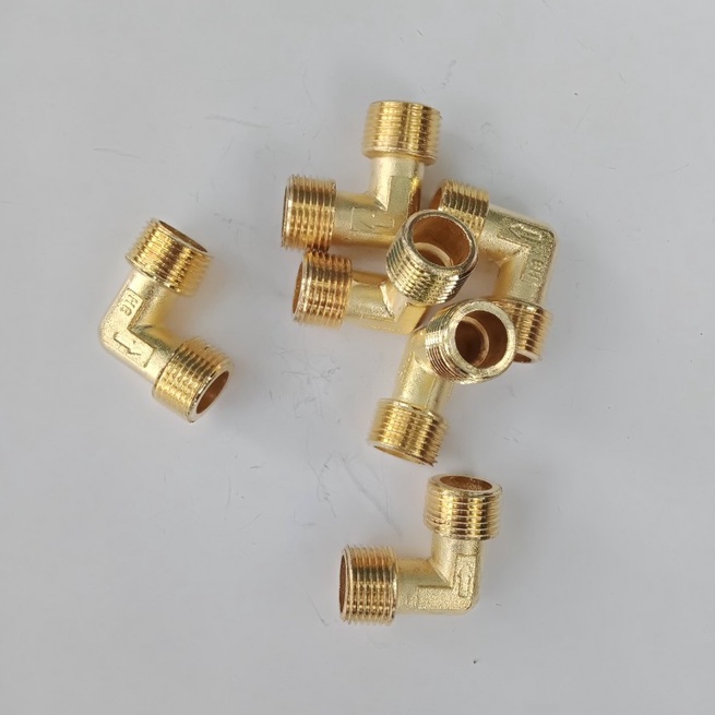 Kép nối góc ren ngoài máy nén khí-đồng thau