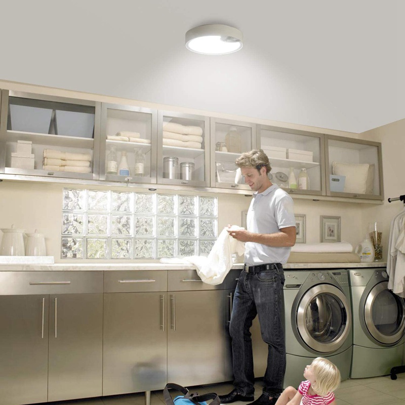 Đèn LED Gắn Trần Cảm Biến Chuyển Động Chạy Bằng Pin Dùng Cho Phòng Giặt / Ngoài Trời