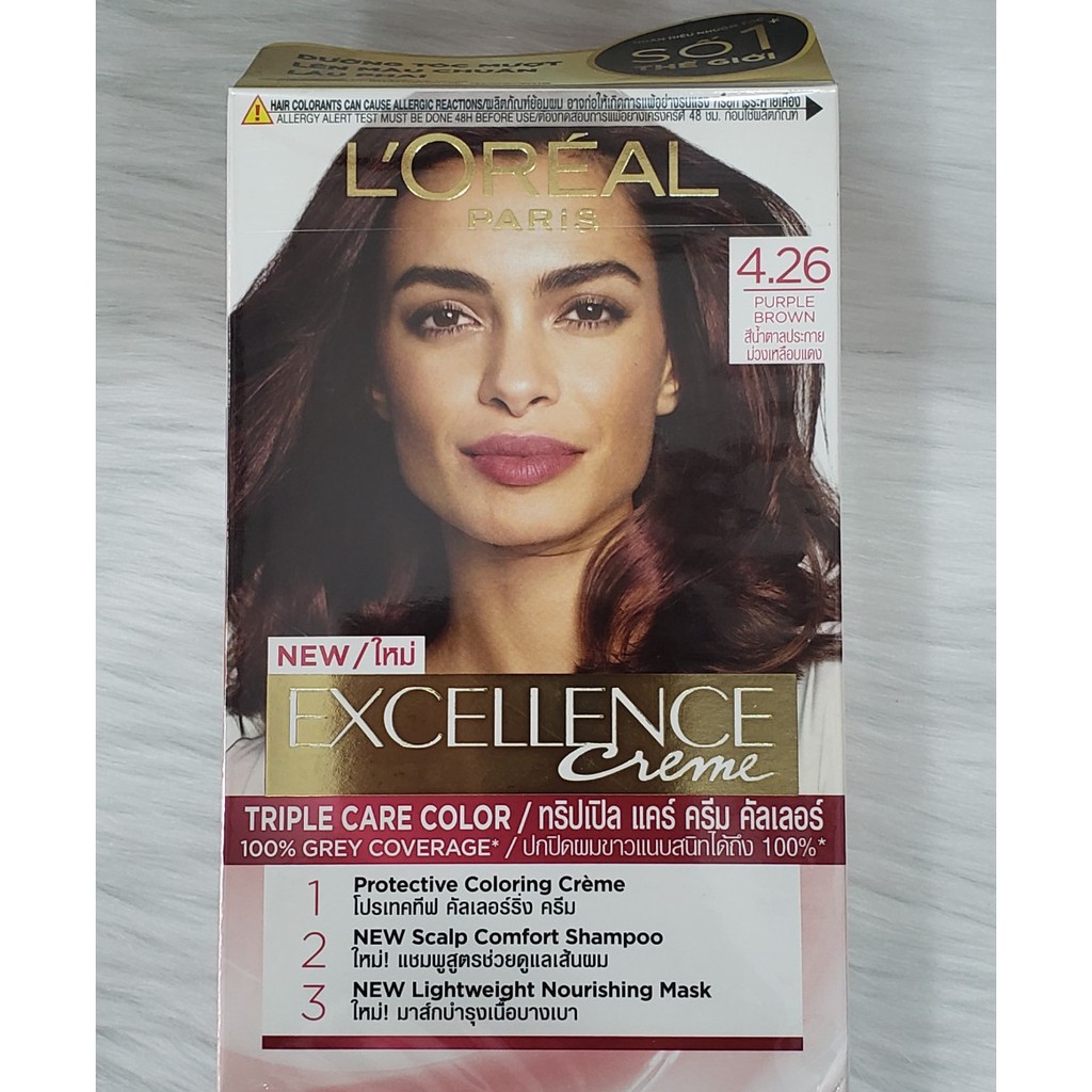 Thuốc nhuộm tóc Loreal Exc Creme #4.26 Nâu tím ánh đỏ 172ml