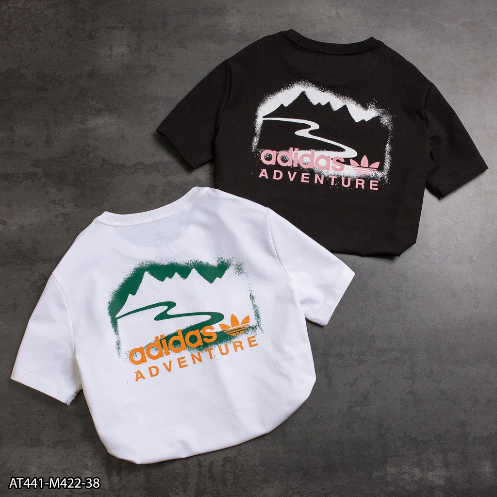 Áo thun Adidas Adventure in chữ trước, hoạ tiết sau Cotton AT441 - áo thun nam VNXK