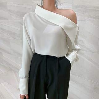 Áo sơmi ulzzang vai lệch cá tính