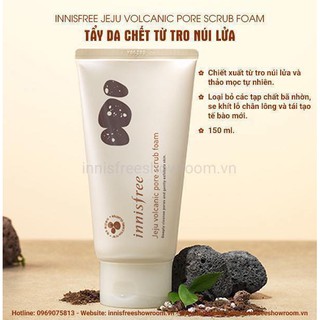 Tẩy da chết tro núi lửa innisfree jeju volcanic pore scrub foam