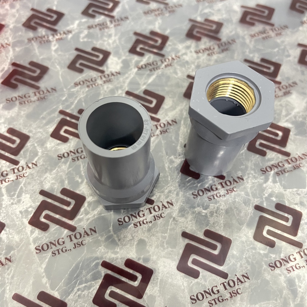 Nối Nhựa PVC Có Ren Trong Đồng Thau - 1 Đầu Trơn Dán Ống 21 27 mm + 1 Đầu Ren - Thương Hiệu Ống Nhựa Bình Minh