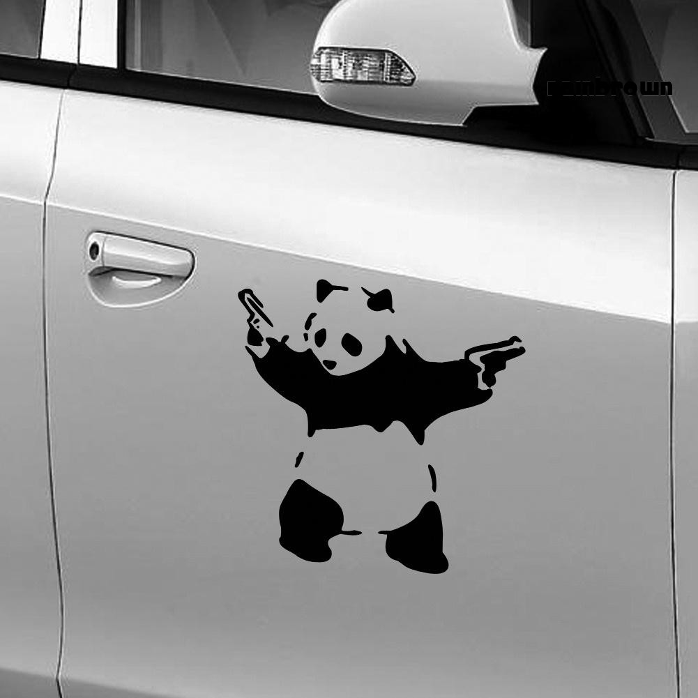 Miếng dán xe hơi hình gấu trúc hoạt hình dễ thương