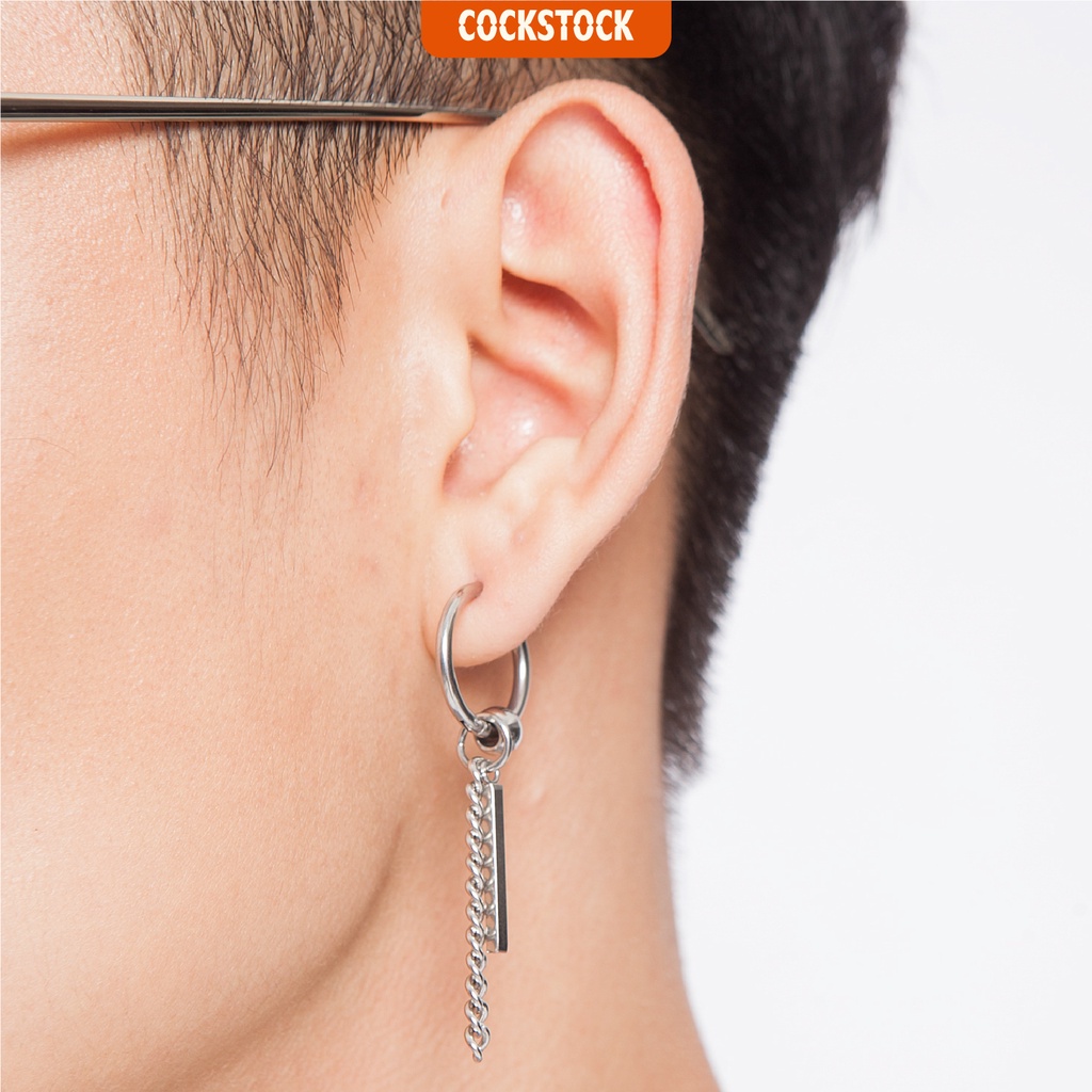 Khuyên tai vòng kèm phụ kiện thanh xích CockStock