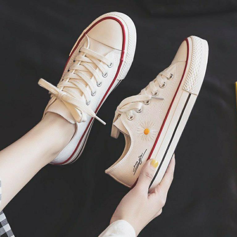 🚒 ( 4 Màu ) Giày Nữ Hoa Cúc Cổ Thấp Mới 2021 Hot Trend , Giày nữ Convers cực xinh xắn thời trang