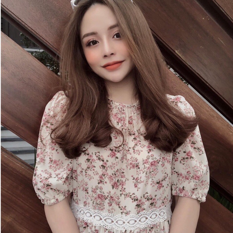 Đầm hoa nhí dáng suông, form rộng, kèm ảnh chụp cận chất freesize dài váy 100cm, hàng sẵn tại Hana store | BigBuy360 - bigbuy360.vn