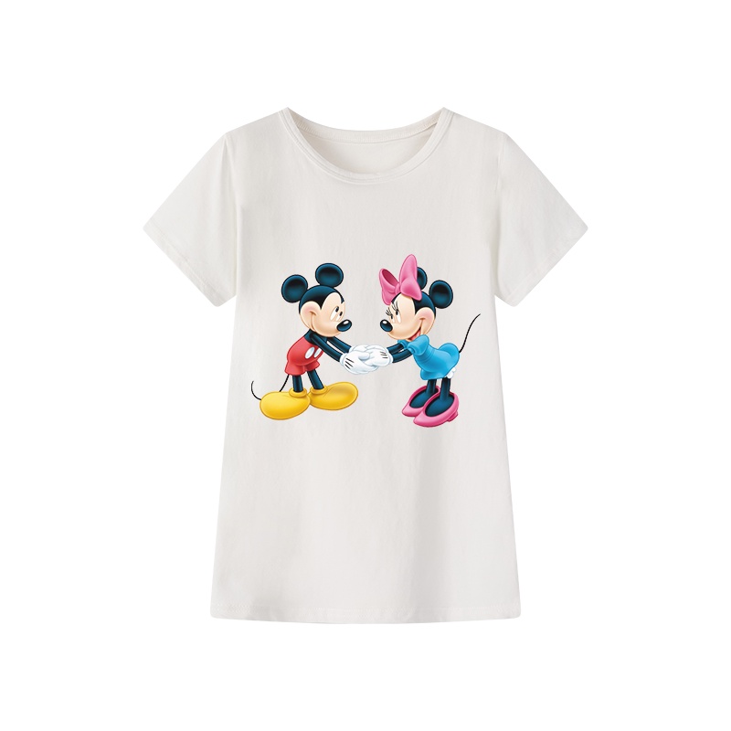 Đầm thun in hình chuột Mickey và Minne cao cấp mềm mại dành cho bé gái 2-8 tuổi
