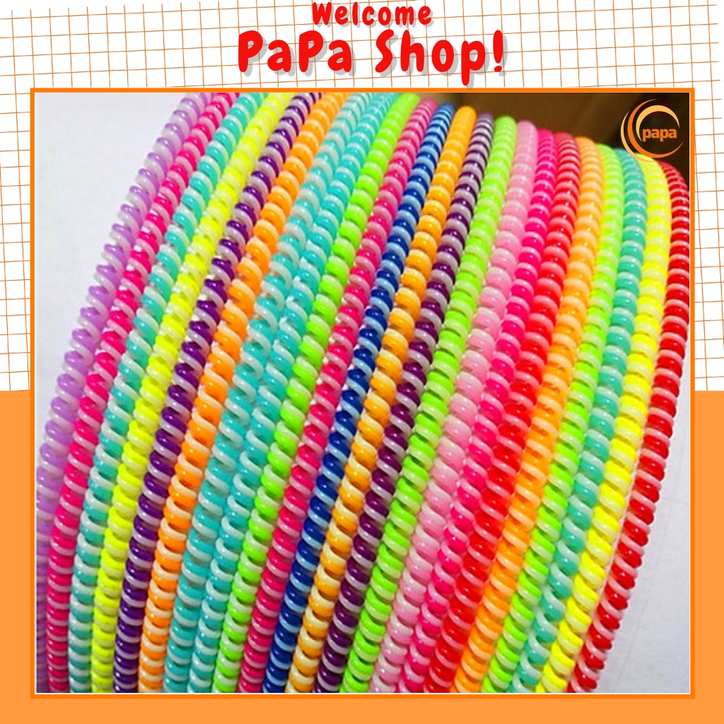 Dây quấn cáp sạc tai nghe Dây quấn nhiều màu Dây quấn chống đứt cáp sạc tai nghe [PAPA]