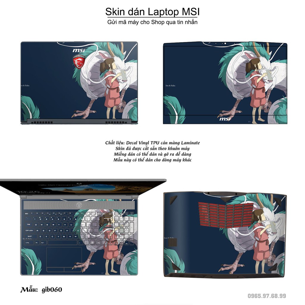 Skin dán Laptop MSI in hình Ghibli _nhiều mẫu 9 (inbox mã máy cho Shop)