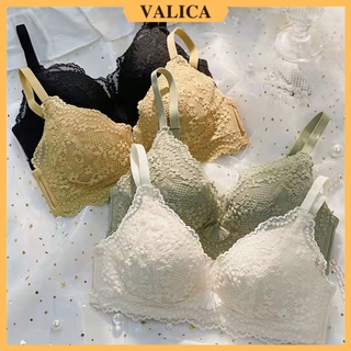 Áo ngực nữ chất ren mút mỏng - Áo lót nữ không gọng 3 nấc cài bản to VALICA A2004