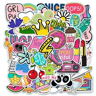 Bộ 50 miếng hình dán graffiti trang trí laptop và xe đạp thiết kế sáng tạo