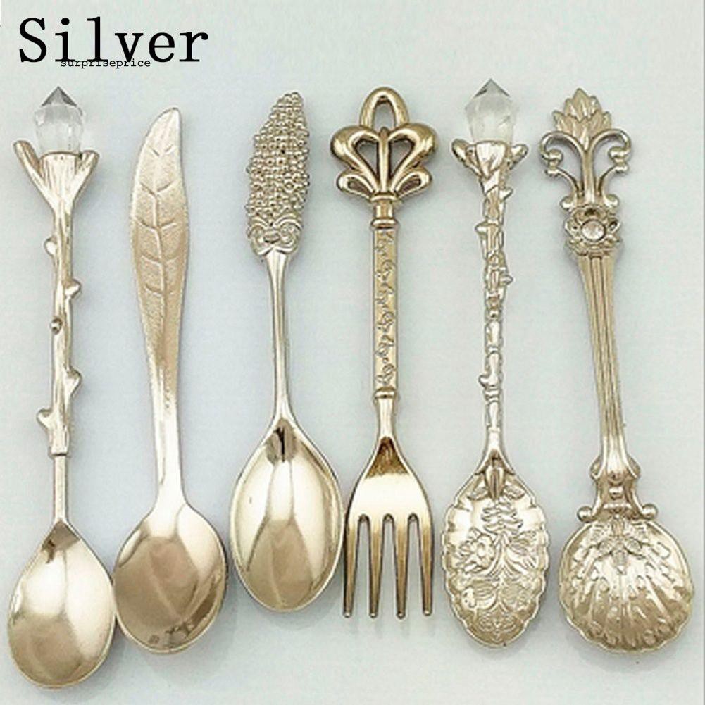 Bộ 6 món dụng cụ ăn bằng hợp kim kiểu dáng cổ điển