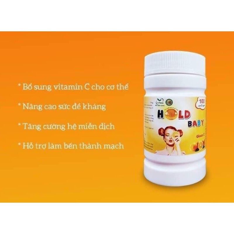 Vitamin C Hold Baby - Viên Ngậm Tăng Sức Đề Kháng 100 Viên