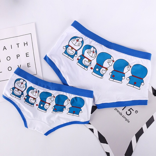 Quần lót cặp đôi đô rê mon hoạt hình quần couple thông thoáng khí | BigBuy360 - bigbuy360.vn