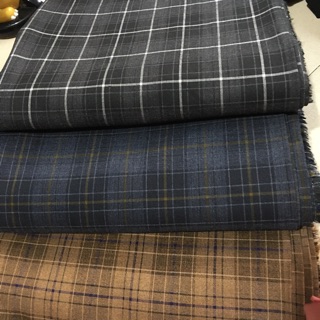 Vải kẻ may vest , áo choàng