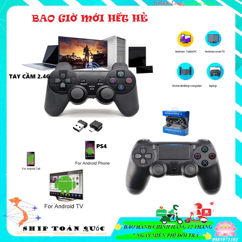 Freeship Tay Cầm DS-PS4 Không Dây game không dây 2.4ghz Android PC TV Box