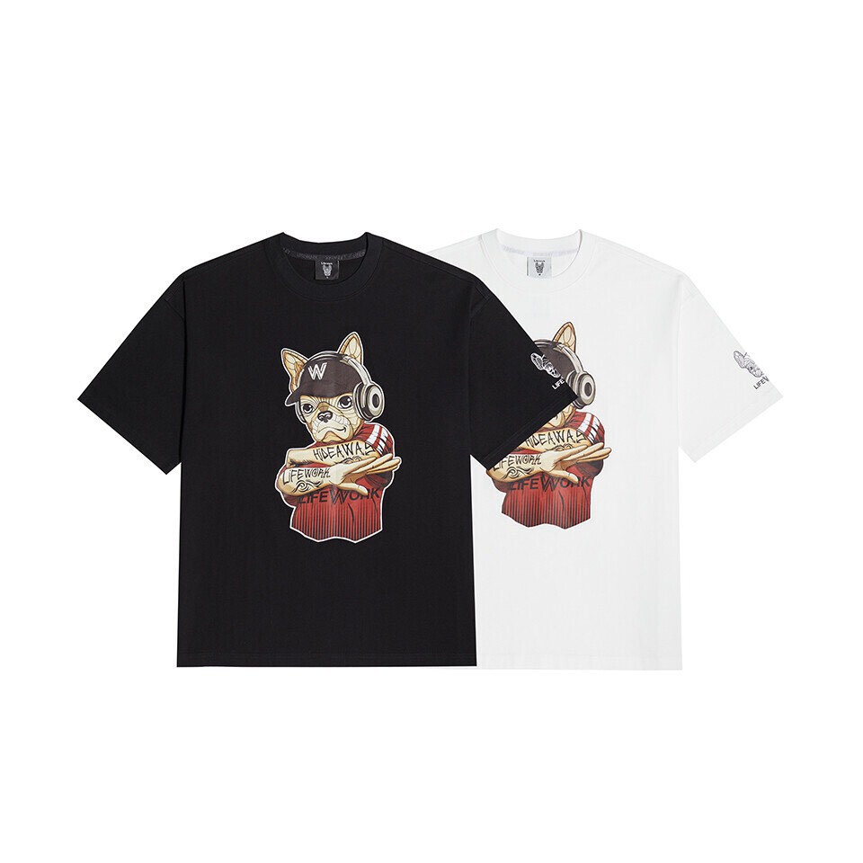 Áo phông xuất Hàn Quốc LIFEWORK mã W Dog - DJ Tattoo Best Sell của hãng Hipste