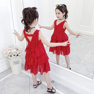 VÁY tầng chấm bi 4 màu cho bé gái